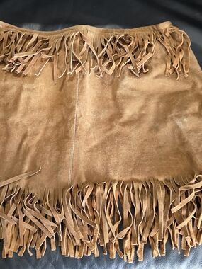 Vintage Suede Mini Skirt in Warm Brown
